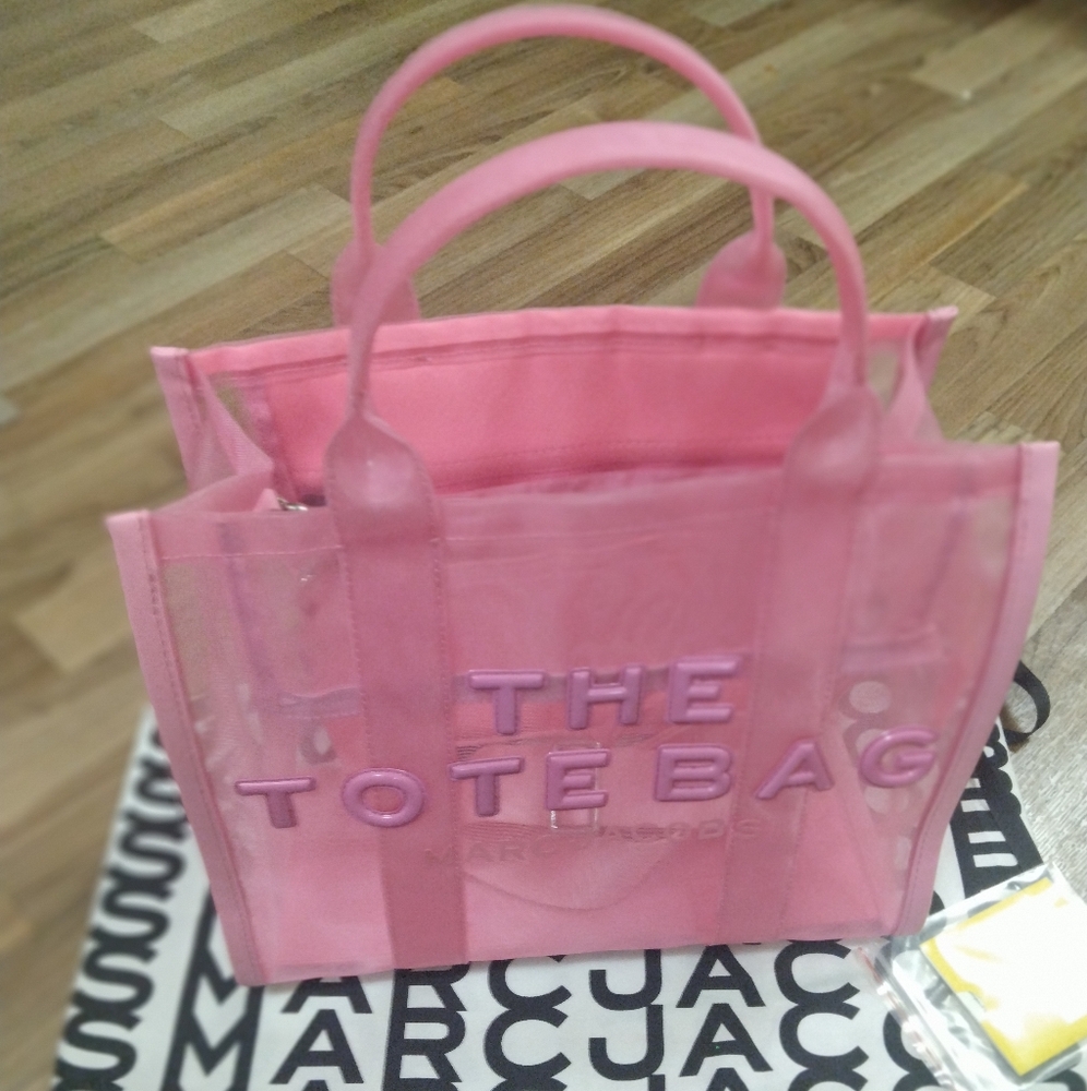 Marc Jacobs Tote Bag Pink Tote Bag In Very E.U.C With Dustbag Medium Size - Picture 7 of 16